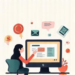 Illustration of person exploring online educational resources