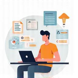 Illustration of person applying knowledge to a task