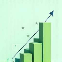 Illustration showing a chart with positive results and growth