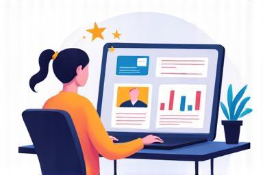 Person creating online course content on a laptop
